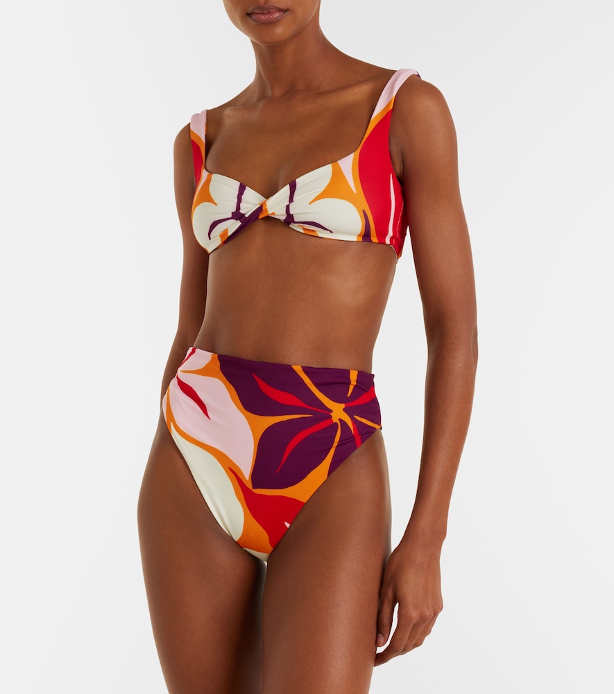 Cala de la Cruz Leon floral bikini top