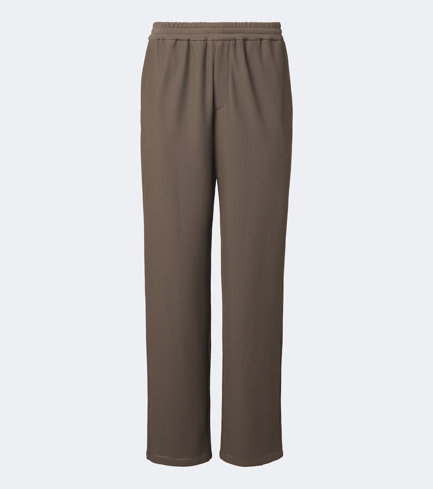 Waffle-Knit Straight Pants