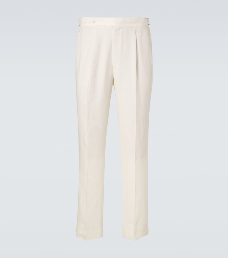 Stòffa Linen Straight Pants In White