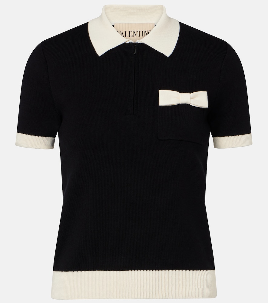 Valentino Bow-detail cotton polo shirt