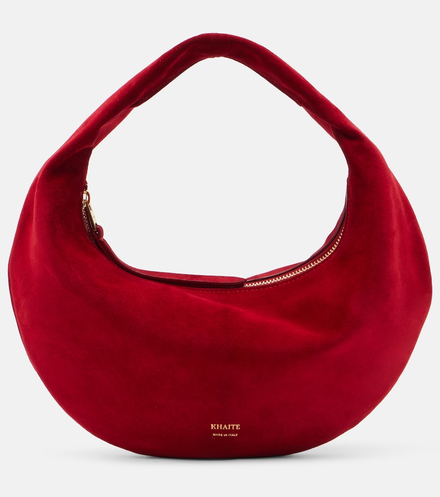Schultertasche Olivia Mini aus Veloursleder