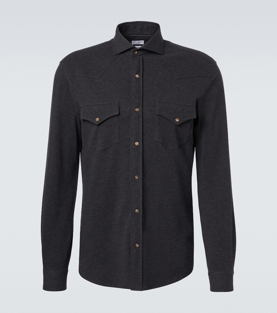 Brunello Cucinelli Men's Grey Cotton Overshirt UK Size 38 - Mytheresa