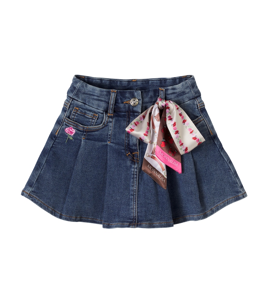 Gonna di jeans con satin e ricamo