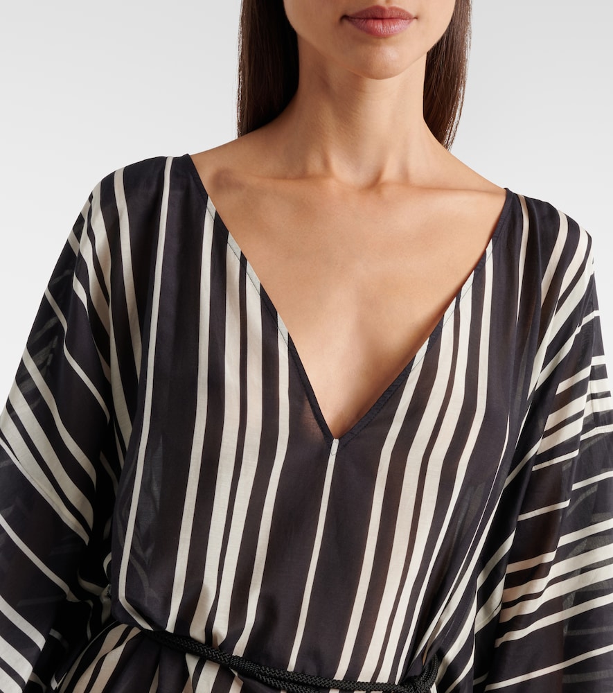 Striped Cotton And Silk Kaftan
