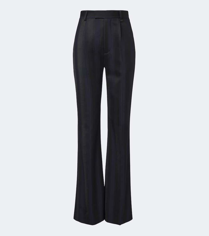 Vivienne Westwood Ray Striped Virgin Wool Flared Pants In Blau