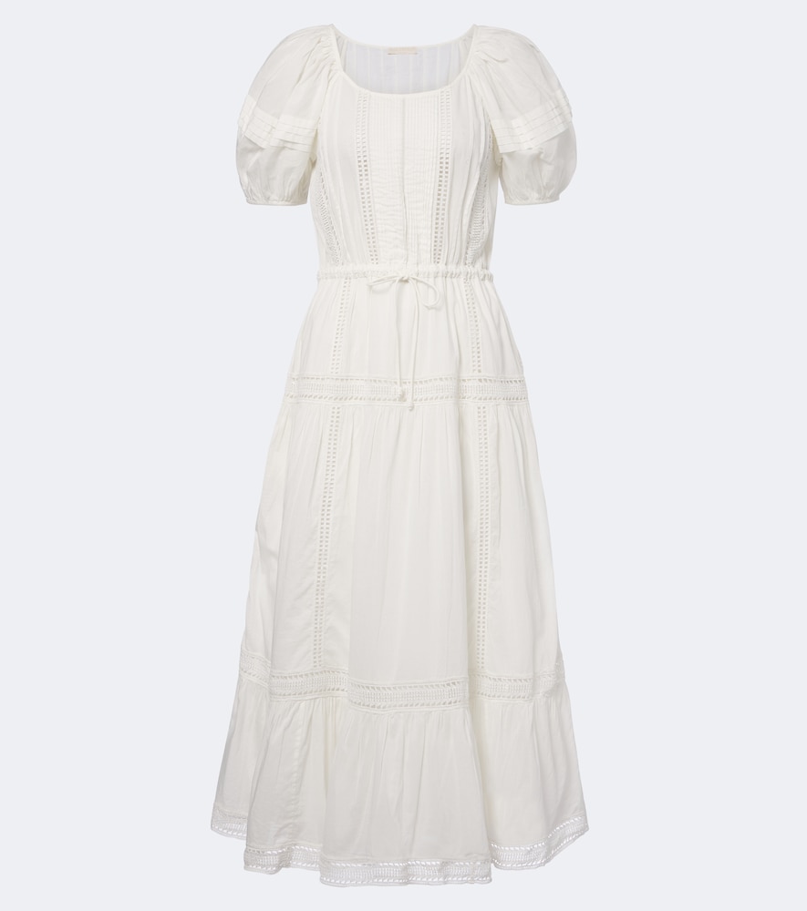 Besticktes Midikleid Isolde aus Baumwolle