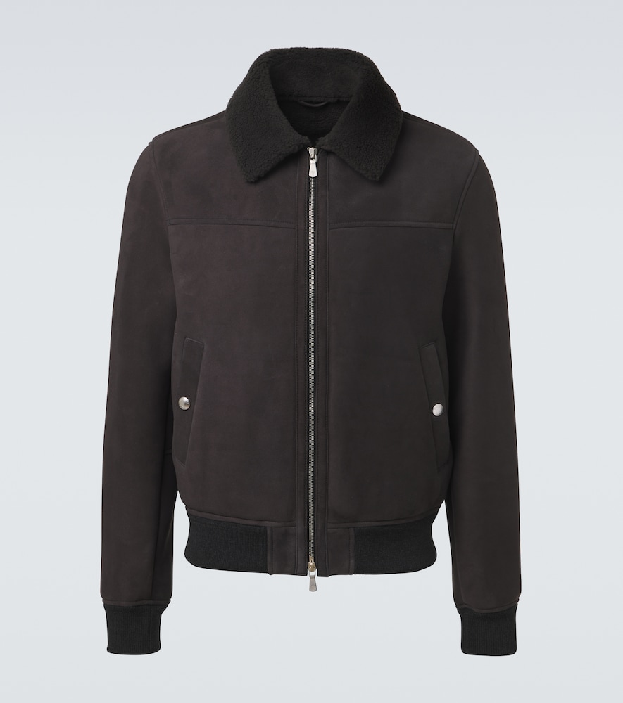 Eleventy Men's Black Shearling-Lined Suede Jacket UK Size 44 - Mytheresa