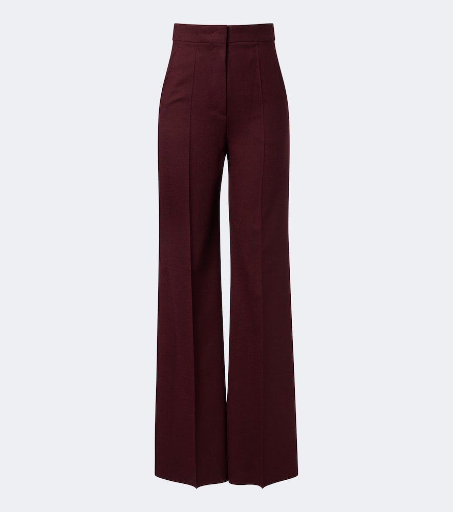 Max Mara Women's Burgundy Wool-Blend Wide-Leg Pants UK Size 8 - Mytheresa