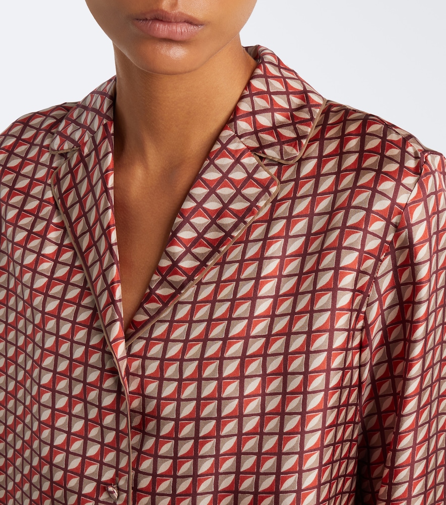 'S Max Mara Printed Silk Twill Pajama Shirt