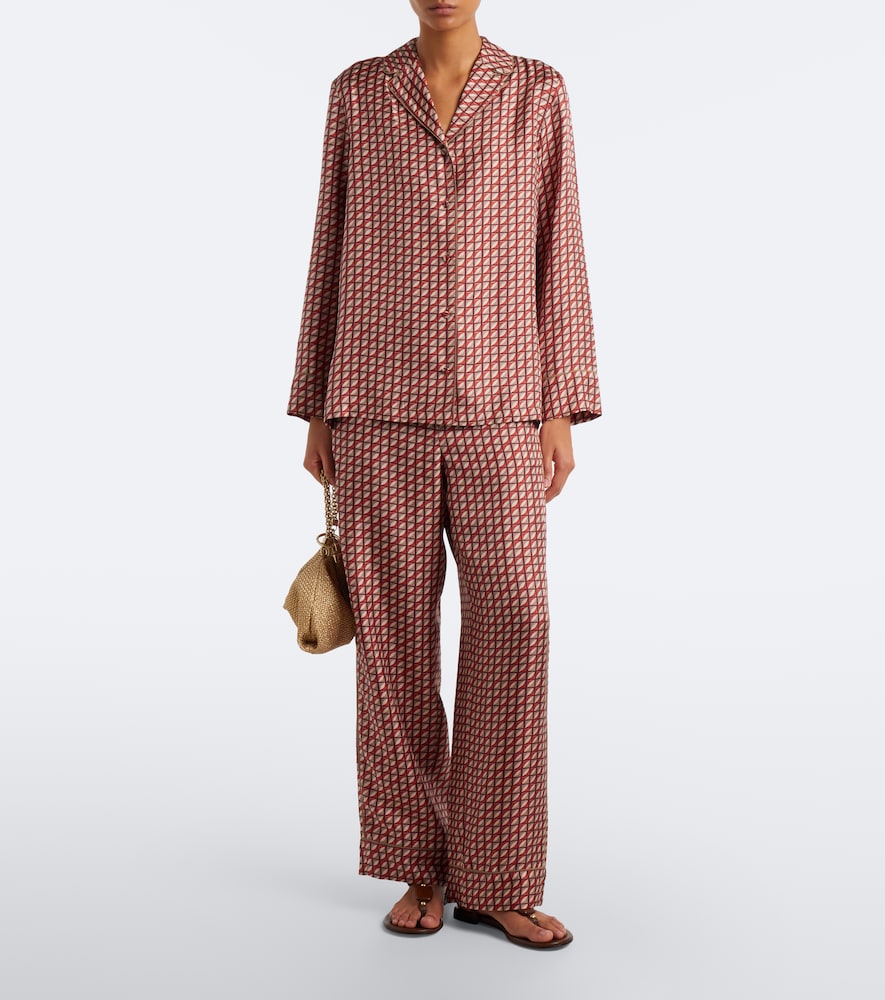 'S Max Mara Printed Silk Twill Pajama Shirt