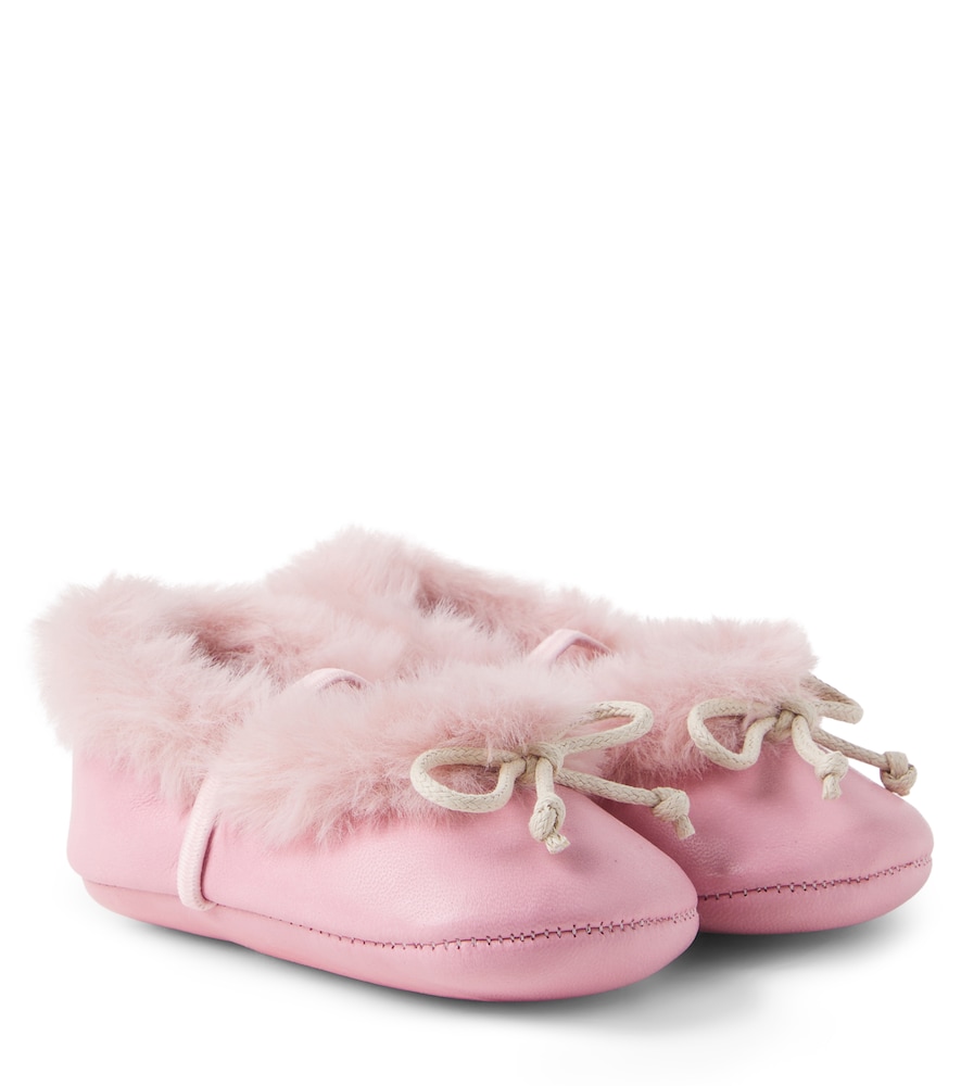 PP Bb Ballerines en cuir et shearling 100$