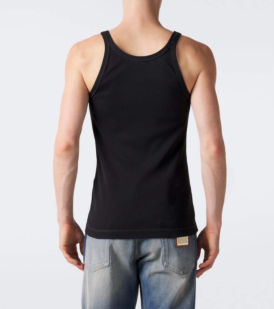 Dolce&Gabbana Logo Ribbed-Knit Cotton Tank Top