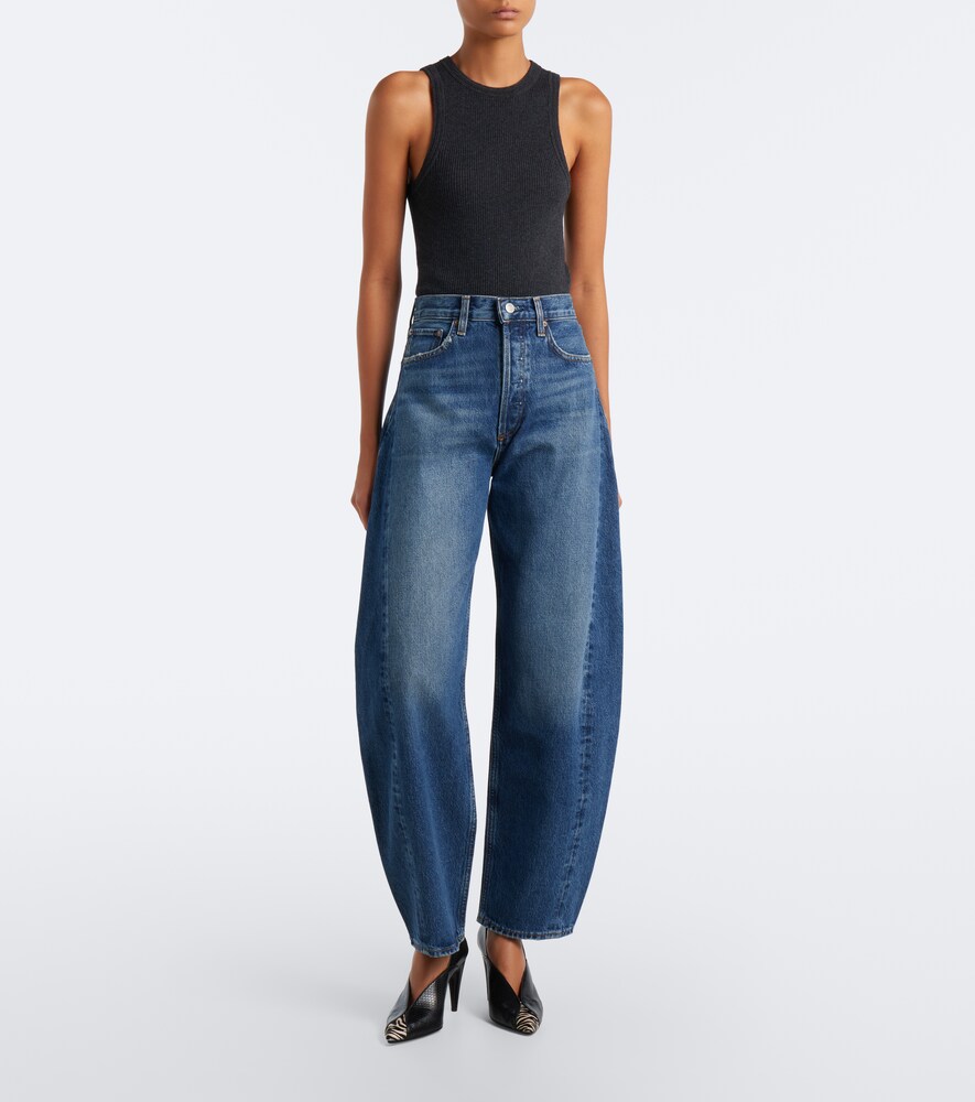 Luna Pieced Barrel-Leg Jeans