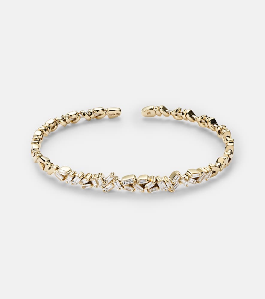 Suzanne Kalan Fireworks 18kt gold and diamond bangle