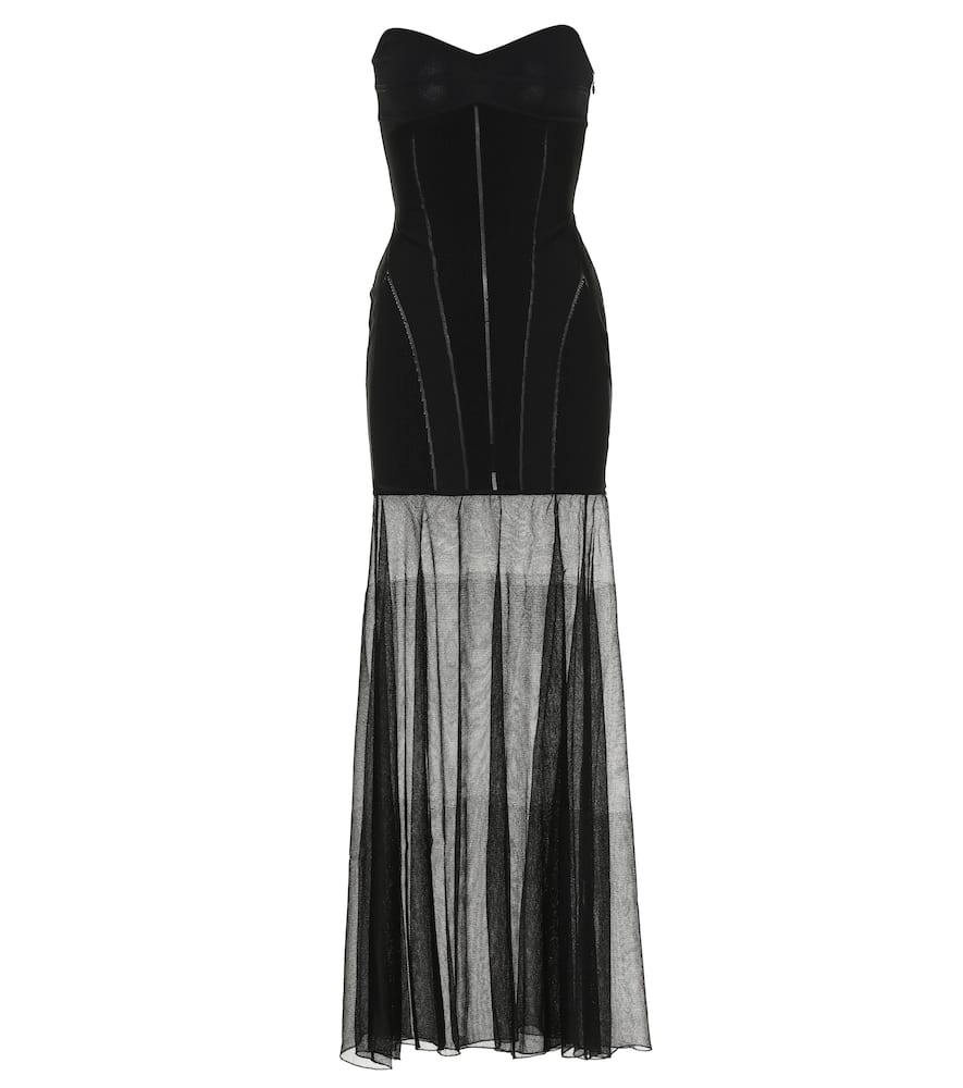 Jersey and mesh midi dress by Mugler Coshio Online Shop