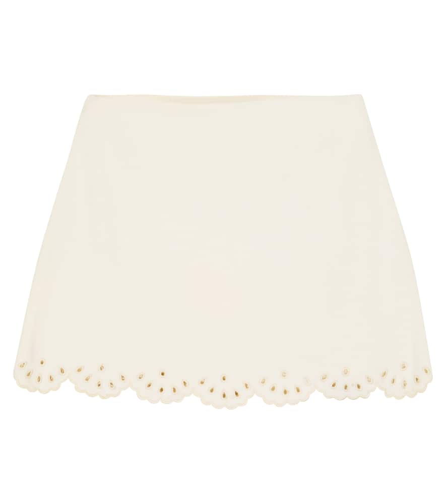 Chloé Kids Scalloped wool-blend skirt