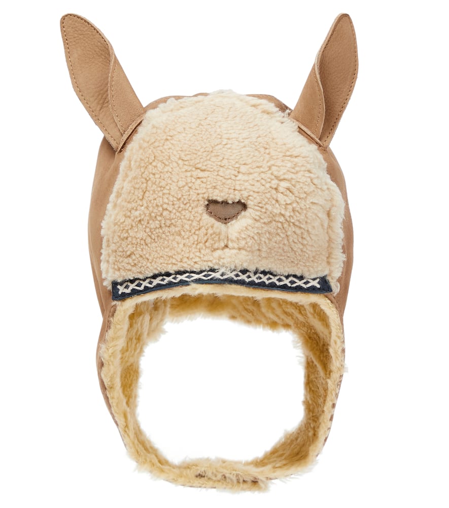 Donsje Kapi faux fur and leather hat