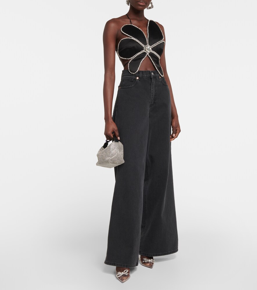  Area Area Crystal-embellished Halterneck Top 