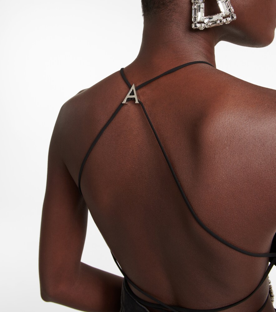 Crystal-Embellished Halterneck Top