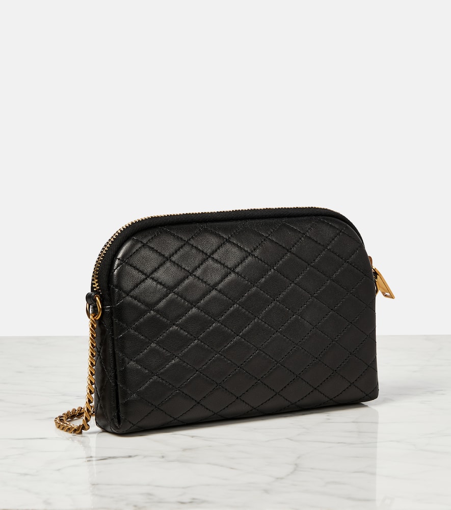 Shop Saint Laurent Gaby Quilted Leather Shoulder Bag In Noir