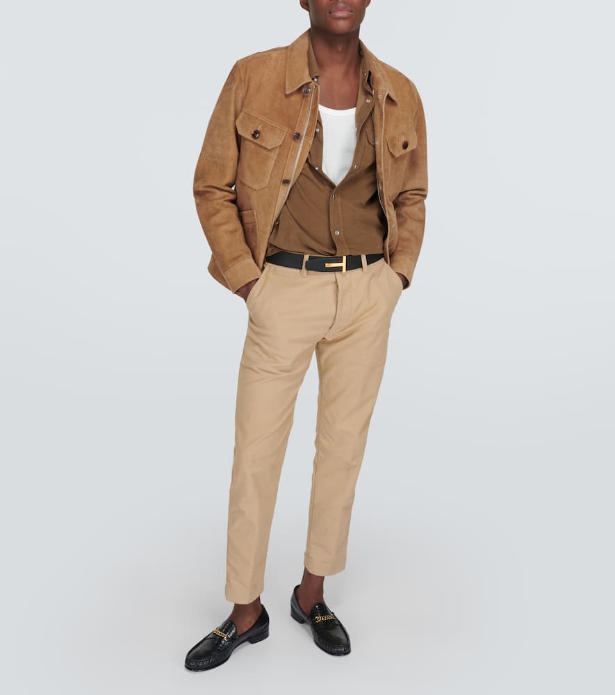 Tom Ford Cotton Corduroy Western Shirt In Mocha