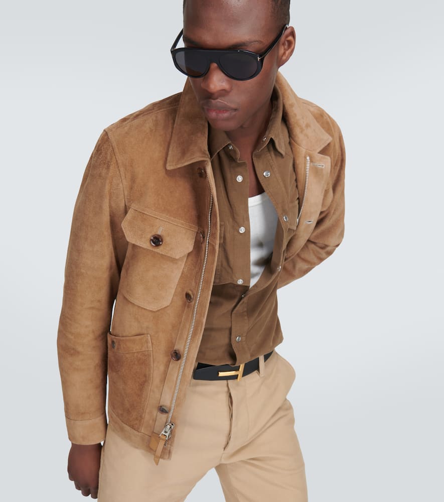 Tom Ford Cotton Corduroy Western Shirt In Mocha