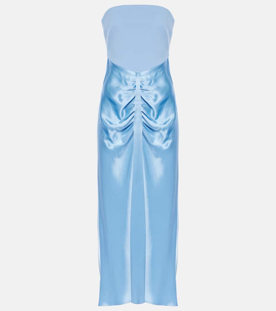 Staud Wayfaring ponte and satin midi dress