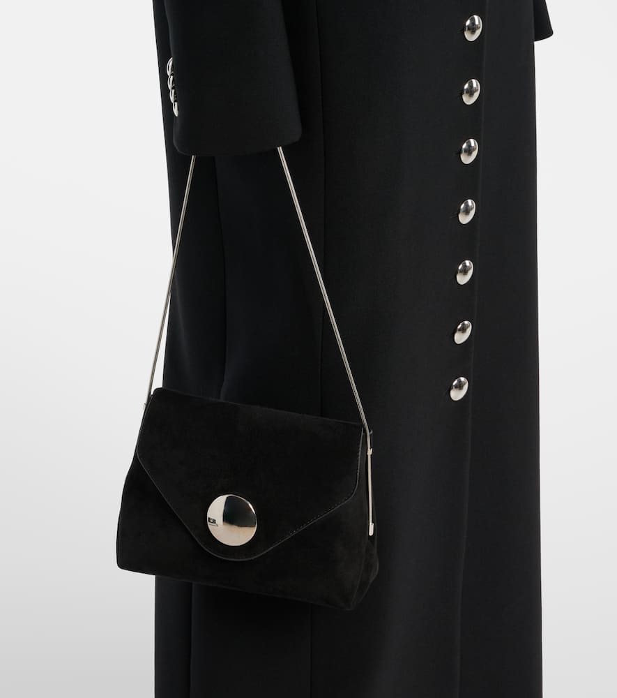 Khaite Bobbi Suede Shoulder Bag In Black