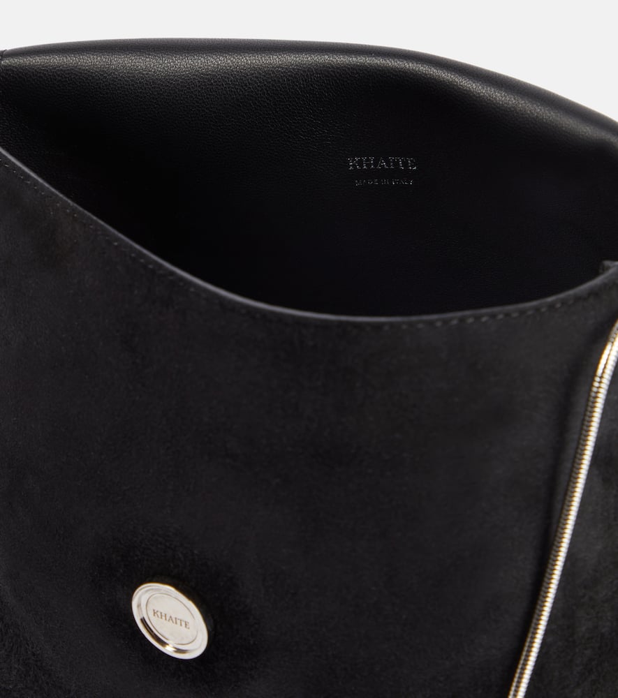 Khaite Bobbi Suede Shoulder Bag In Black