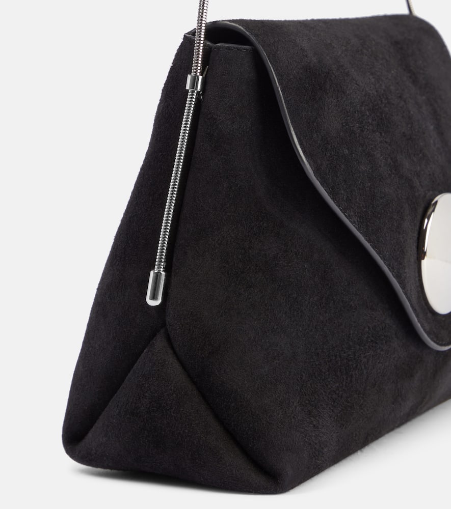 Khaite Bobbi Suede Shoulder Bag In Black