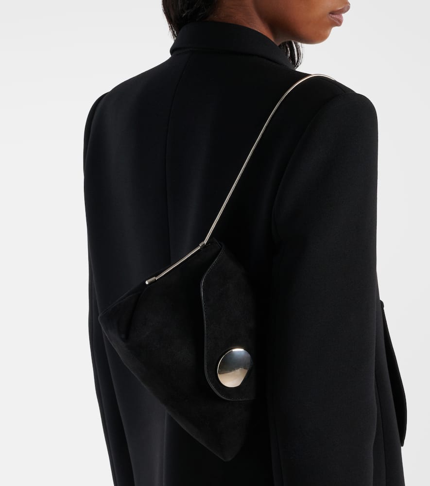Khaite Bobbi Suede Shoulder Bag In Black
