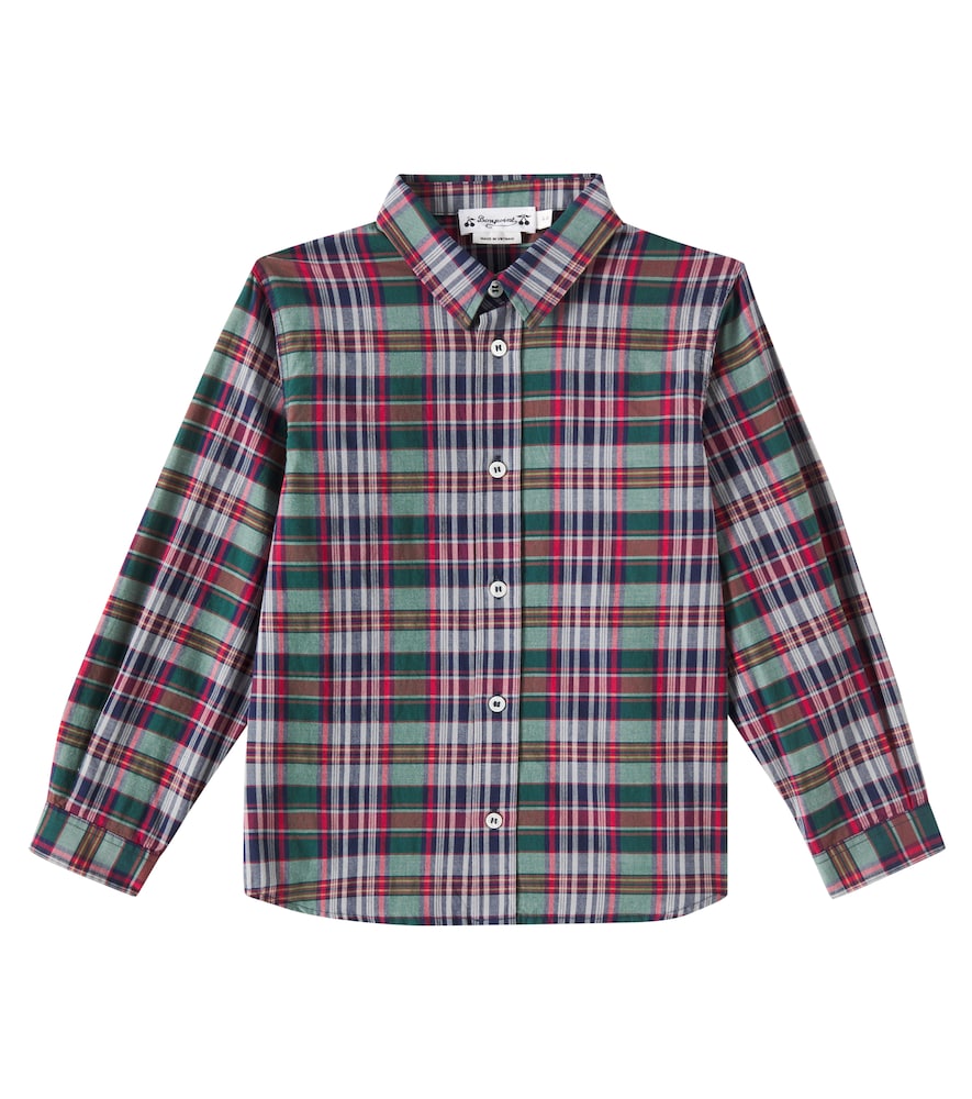 Bonpoint Blue Daho Checked Cotton Shirt Y Size 4 - Mytheresa