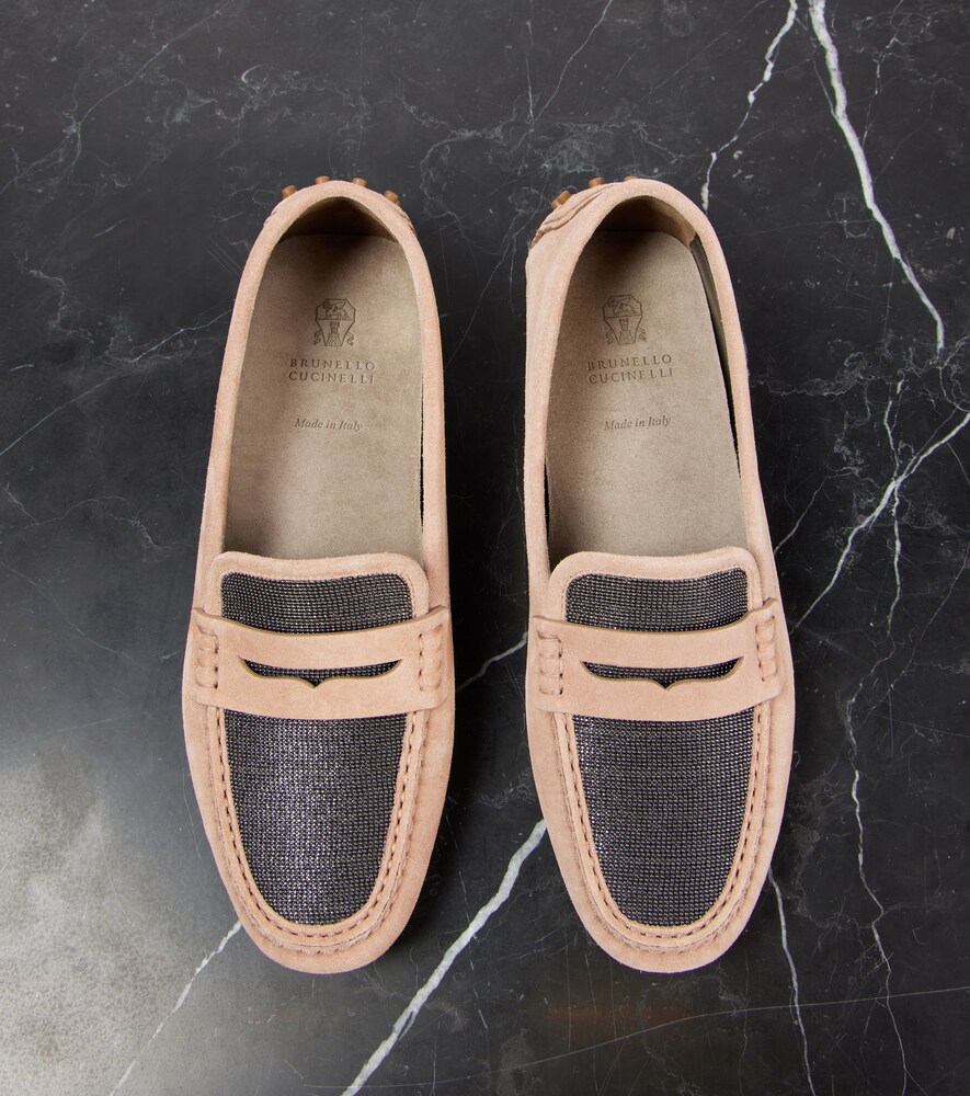  Brunello Cucinelli Brunello Cucinelli Mokassins Monili Aus Veloursleder 
