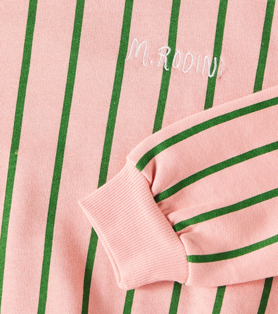 Mini Rodini Striped Cotton Sweatshirt In Pink