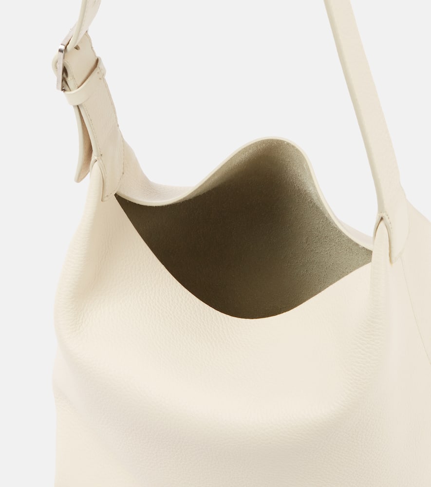 The Row Isa Leather Shoulder Bag In White