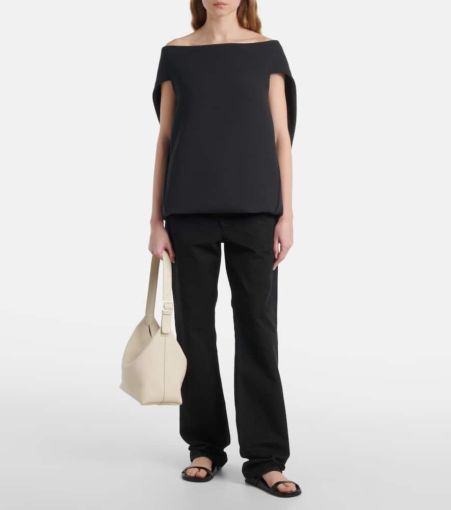 The Row Isa Leather Shoulder Bag In White