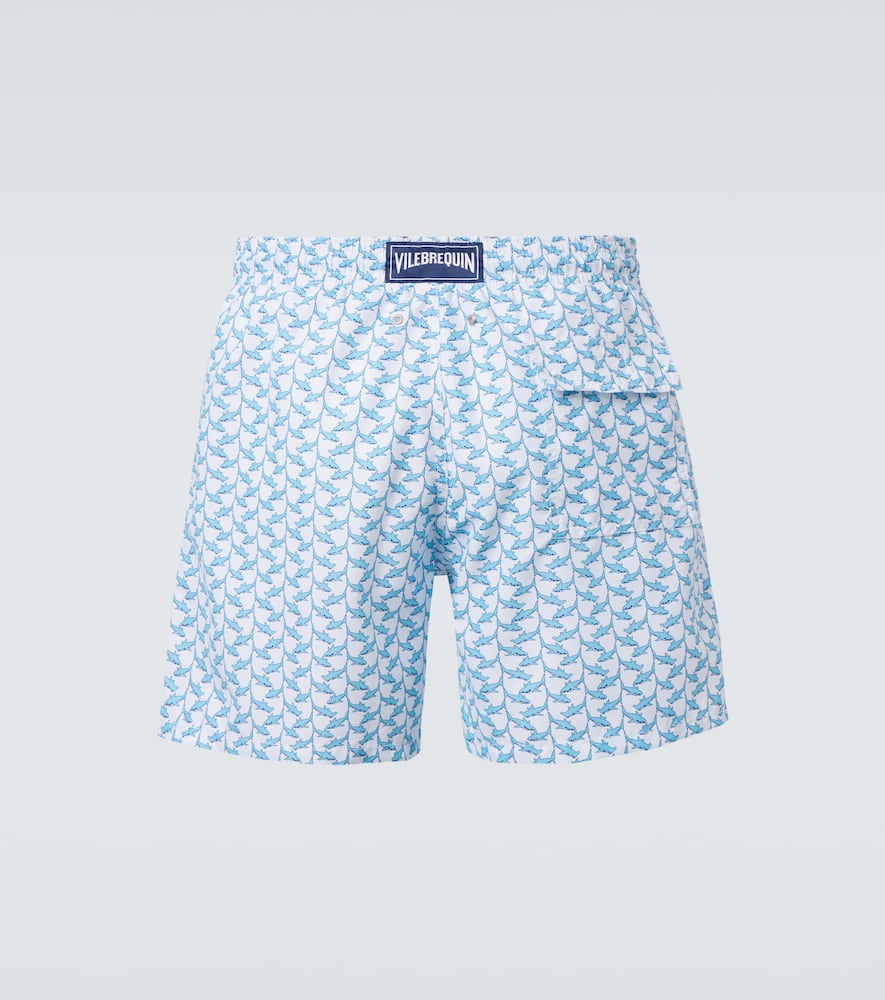 Vilebrequin Mens Blanc Moorea Graphic-print Swim Shorts Xxl