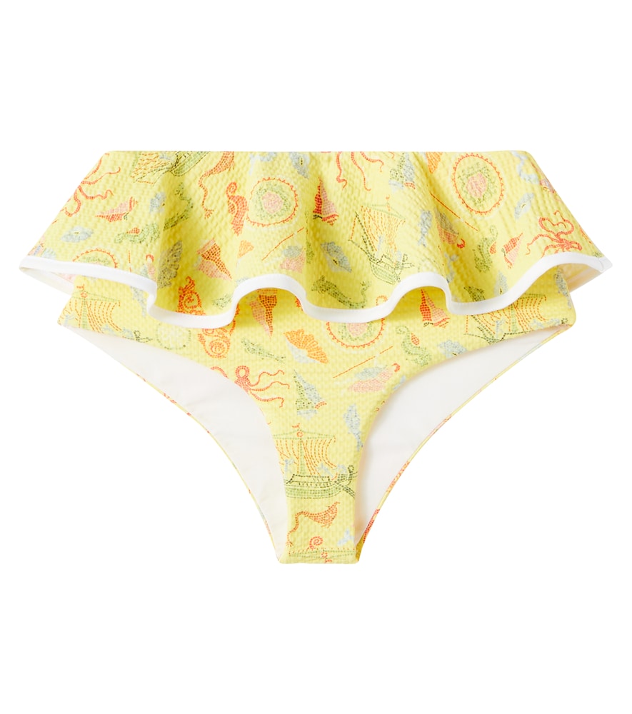  Marysia Bumby Marysia Bumby Bumby Aman Printed Ruffled Bikini Bottoms 