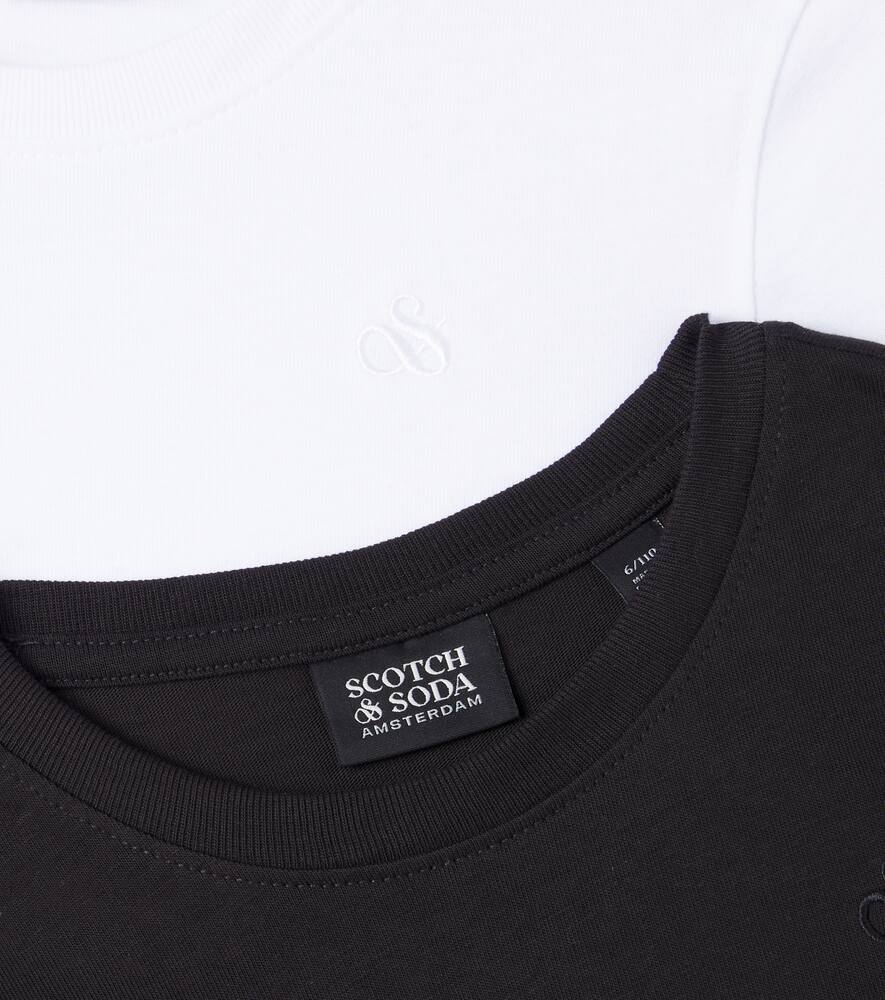 Scotch & Soda Set Of Two Cotton Jersey T-shirts In Black