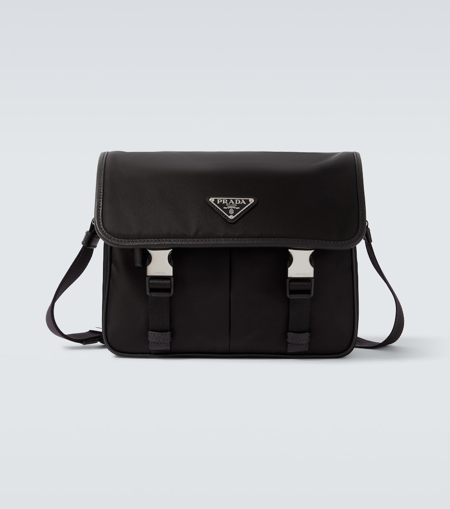 Re-Nylon Leather-Trimmed Shoulder Bag