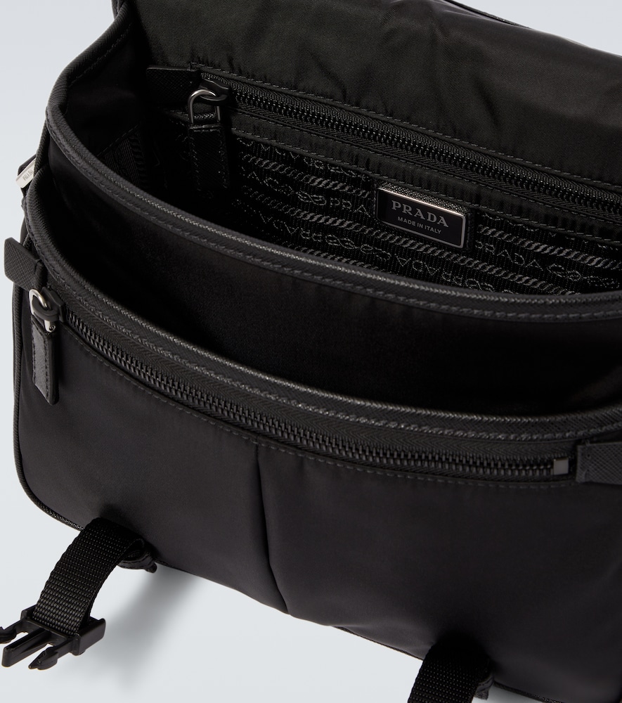 Re-Nylon Leather-Trimmed Shoulder Bag