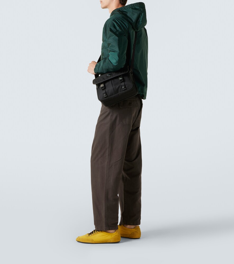 Re-Nylon Leather-Trimmed Shoulder Bag