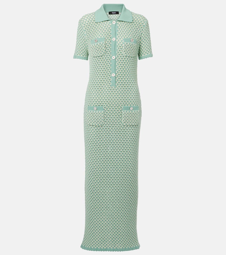 Versace Crochet cotton-blend maxi dress