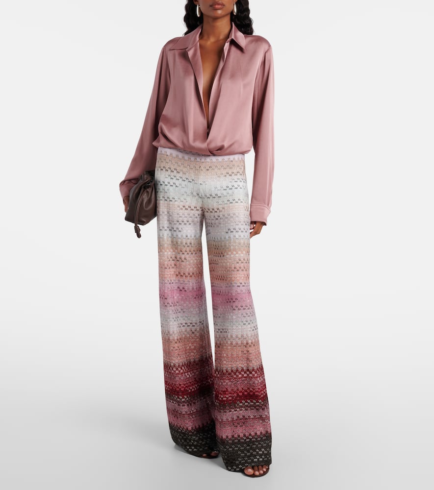 Missoni High-rise Lamé Flared Pants In Multi