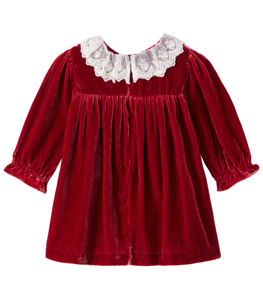  C'era Una Volta C'era Una Volta Baby Kleid Martina Aus Samt Mit Spitze 