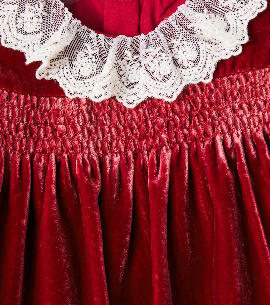  C'era Una Volta C'era Una Volta Baby Kleid Martina Aus Samt Mit Spitze 