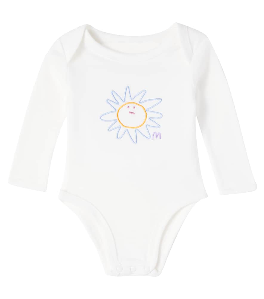 Stella Mccartney Baby Set Of 7 Embroidered Cotton Bodysuits In White