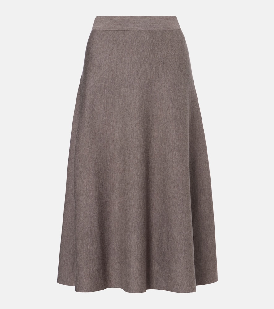 Virgin wool midi skirt