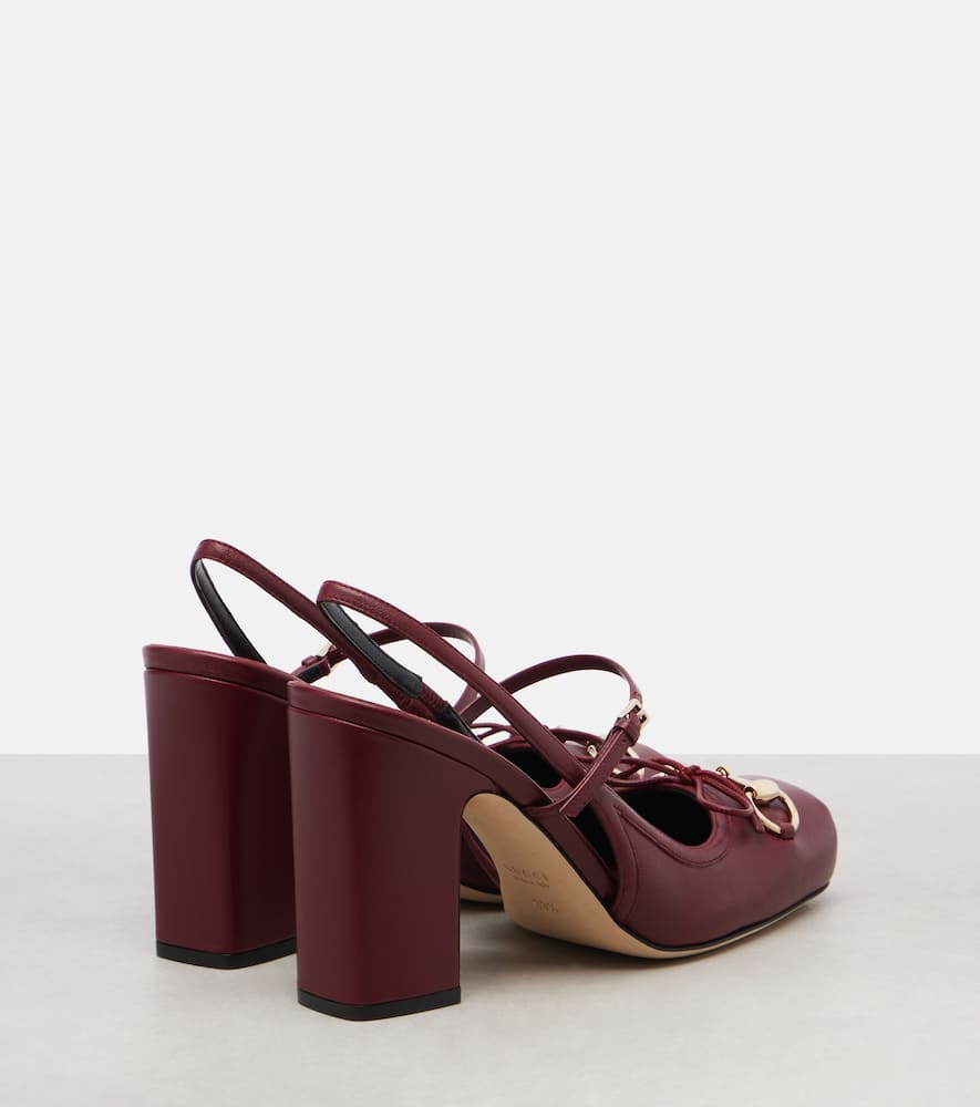 Gucci Horsebit Damenpumps Mit Fersenriemchen In Burgundy