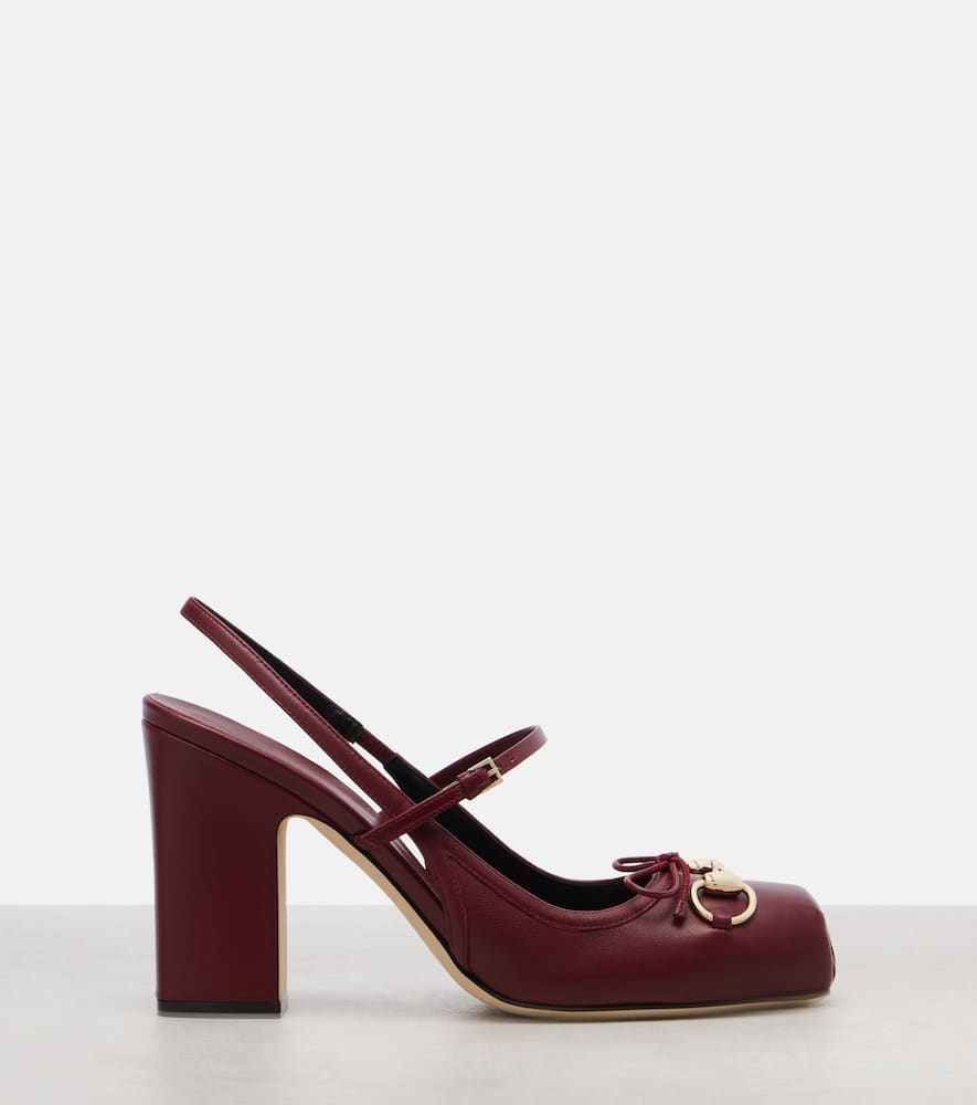 Gucci Horsebit Damenpumps Mit Fersenriemchen In Burgundy